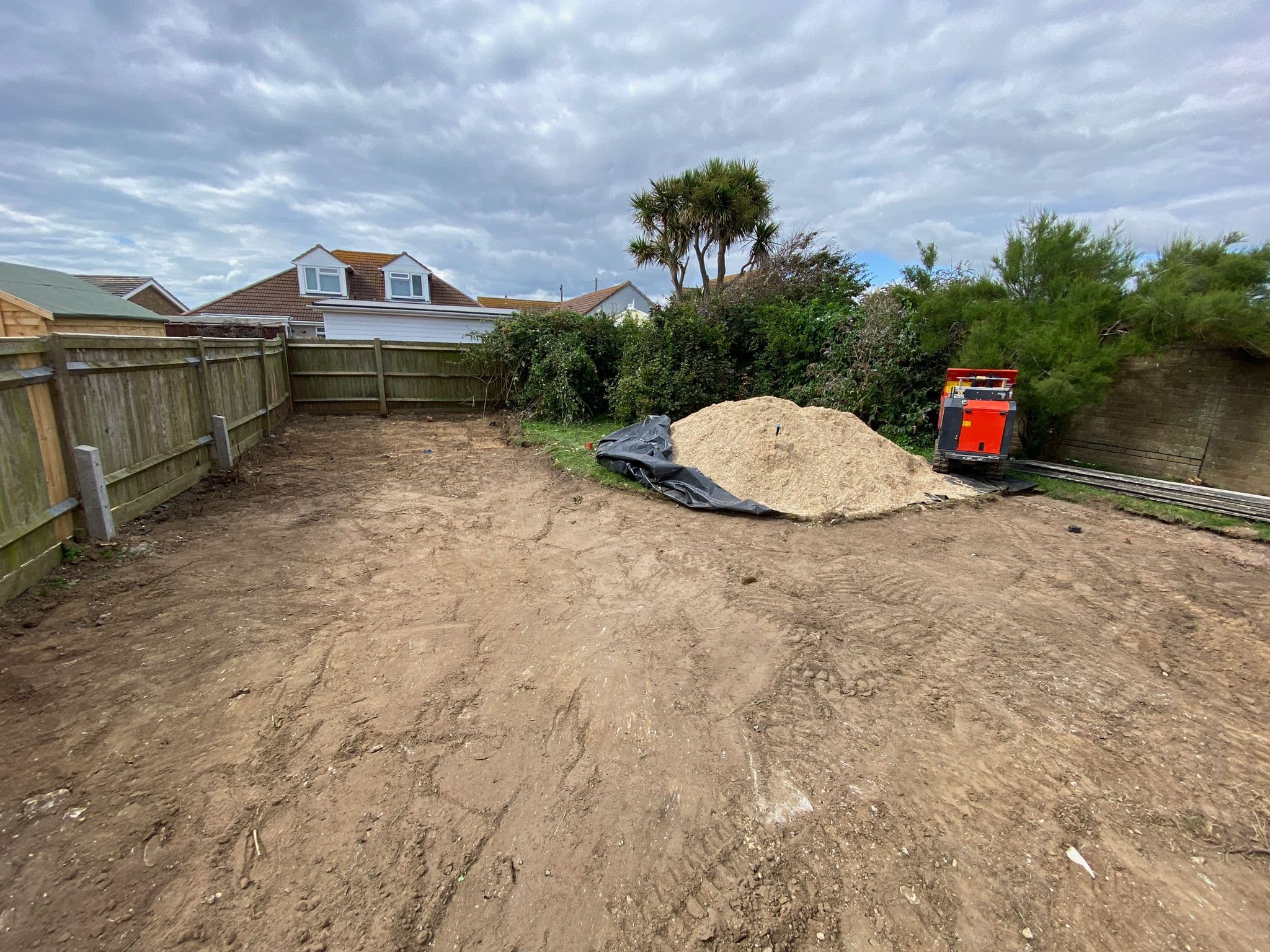 Site clearance and ground preparation before main groundwork and paving works